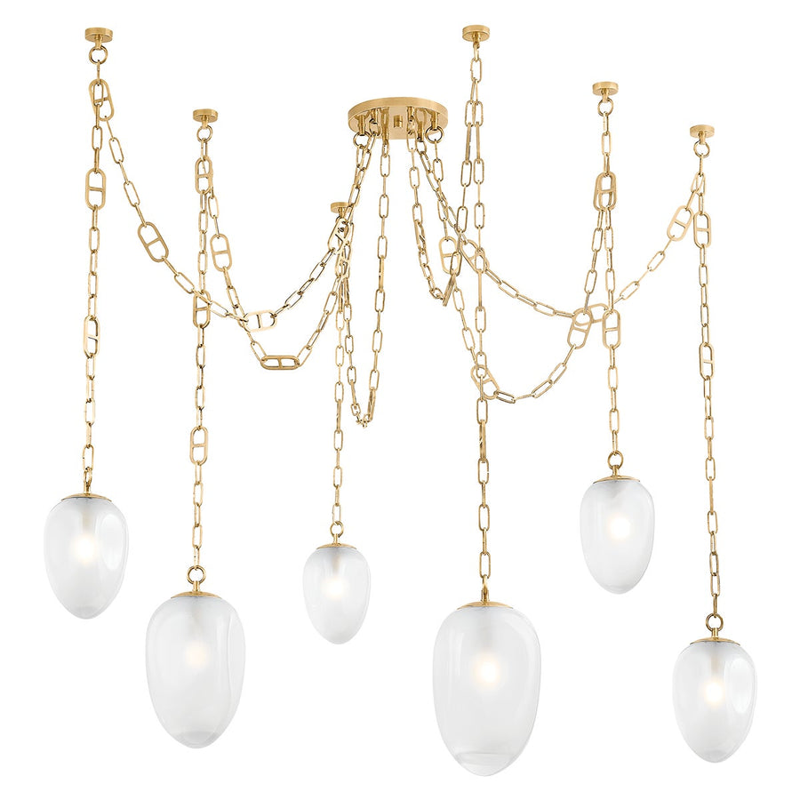 Vintage Brass Daith Chandelier 61.25" by Corbett Lighting, view 3