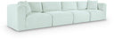 Shaggy 140" Corduroy Performance Fabric Upholstered Modular Sofa - Mint