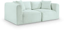 Shaggy 78" Corduroy Performance Fabric Upholstered Modular Loveseat - Mint
