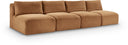 Shaggy 124" Corduroy Performance Fabric Upholstered Modular Sofa - Saddle