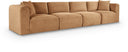 Shaggy 140" Corduroy Performance Fabric Upholstered Modular Sofa - Saddle