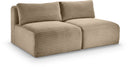 Shaggy 62" Corduroy Performance Fabric Upholstered Modular Loveseat - Taupe