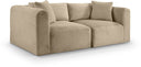 Shaggy 78" Corduroy Performance Fabric Upholstered Modular Loveseat - Taupe