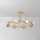 Vintage Gold Leaf Riviere Chandelier 40" by Corbett Lighting, view 5
