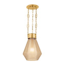 Vintage Brass Tragus Pendant 19" by Corbett Lighting, view 4