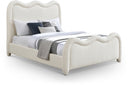 Gavin Chenille Fabric Upholstered Bed - Cream