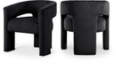 Riz Corduroy Upholstered Accent Chair / Dining Chair - Black