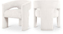 Riz Corduroy Upholstered Accent Chair / Dining Chair - Cream