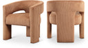 Riz Corduroy Upholstered Accent Chair / Dining Chair - Saddle