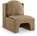 Sigma Velvet Upholstered Accent Chair - Beige