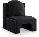 Sigma Velvet Upholstered Accent Chair - Black