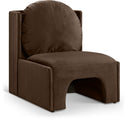 Sigma Velvet Upholstered Accent Chair - Brown