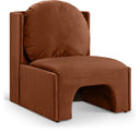 Sigma Velvet Upholstered Accent Chair - Cognac