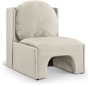 Sigma Velvet Upholstered Accent Chair - Cream