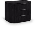 Astrid 30" Solid Wood And Oak Veneer Nightstand - Black