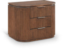 Astrid 30" Solid Wood And Oak Veneer Nightstand - Brown