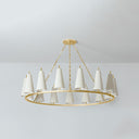 Vintage Gold Leaf Tirana Chandelier 54.75" x 13.5" by Corbett Lighting, view 3