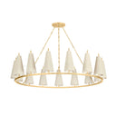 Vintage Gold Leaf Tirana Chandelier 54.75" x 31" by Corbett Lighting, view 5