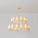 Vintage Gold Leaf Tirana Chandelier 54.75" x 31" by Corbett Lighting, view 4