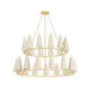 Vintage Gold Leaf Tirana Chandelier 42" by Corbett Lighting, view 6