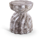 Caserta Marble Finish Indoor / Outdoor Concrete End Table - Brown
