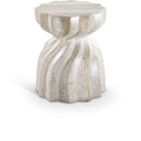 Caserta Travertine Finish Indoor / Outdoor Concrete End Table - Natural