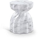 Caserta Marble Finish Indoor / Outdoor Concrete End Table - White