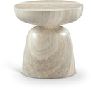 Avellino Travertine Finish Indoor / Outdoor Concrete End Table - Natural