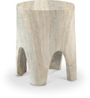 Foligno Travertine Finish Indoor / Outdoor Concrete End Table - Natural
