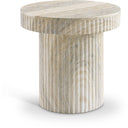 Legatto Travertine Finish Indoor/Outdoor Concrete End Table - Natural