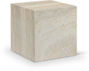 Piazza Travertine Finish Indoor / Outdoor Concrete End Table - Natural