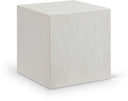 Piazza Marble Finish Indoor / Outdoor Concrete End Table - White