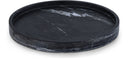 Barletta Genuine Marble Round Tray - Black