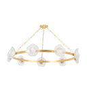 Vintage Gold Leaf Almandine Chandelier 60.75" x 26" by Corbett Lighting, view 6