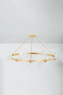 Vintage Gold Leaf Almandine Chandelier 60.75" x 10" by Corbett Lighting