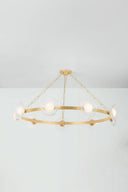 Vintage Gold Leaf Almandine Chandelier 60.75" x 10" by Corbett Lighting, view 3