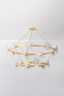 Vintage Gold Leaf Almandine Chandelier 60.75" x 26" by Corbett Lighting, view 4