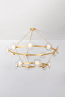 Vintage Gold Leaf Almandine Chandelier 60.75" x 26" by Corbett Lighting, view 2