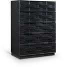 Weave Oak Veneer Chest - Black