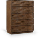 Weave Oak Veneer Chest - Brown