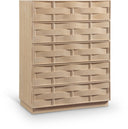 Weave Oak Veneer Chest - Natural
