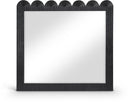 Scallop Oak Veneer Mirror - Black