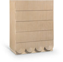 Scallop Oak Veneer Chest - Natural