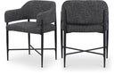 Dame Fabric Upholstered Dining Chair - Black