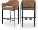 Dame Fabric Upholstered Counter Stool - Cognac