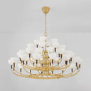 Vintage Brass Brahma Chandelier 48.75" by Corbett Lighting, view 2