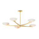 Vintage Gold Leaf Malachite Chandelier 52" by Corbett Lighting, view 4
