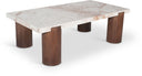 Campania Genuine Marble And Oak Wood Coffee Table - Cream