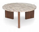 Varenna Genuine Marble Top And Acacia Wood Base Coffee Table - Beige