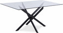 Xander 60" Glass Top And Steel Base Dining Table - Black